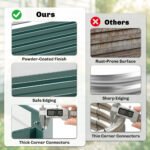 95" x 36" x 12" Galvanized Raised Garden Bed, Easy DIY and Cleaning for Growing Flowers, Herbs, Succulents, Green - Image 5
