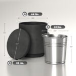 2.6 Gal Outdoor Side Table, 3-In-1 Concrete Cooler Bar Table with Storage, Removable Ice Bucket and Lid, Charcoal Gray - Image 3