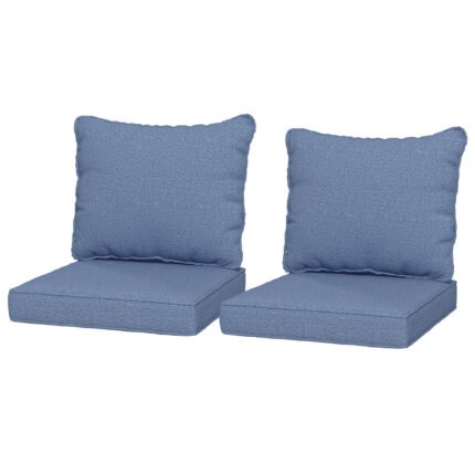 Patio Chair Cushions Set of 2 with Seat & Backrest