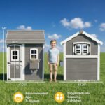 Outdoor Wooden Playhouse for Kids with Floor, Door, Windows, Planter Box for 3-8 Years Old, Backyard, Lawn, Garden - Image 3