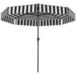 8.6FT Patio Umbrella, UPF 30+ Outdoor Market Umbrella, 2-Tier Vented Patio Table Umbrella with Crank 8 Ribs, Tiltable Porch Umbrella for Garden Deck Poolside