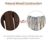 2-Seat Wooden Swing Bench, Ergonomic Design, 'A' Frame Construction, Stable and Non-Slip, Solid Wood Frame Log Garden Swing, for Outdoor and Indoor, Brown - Image 6
