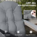 Adirondack Chair Cushions Set of 2, Tufted High Back Patio Non-Slip Cushions for Adirondack Chairs, Gray - Image 5