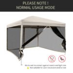 210D Oxford 10' x 10' Pop Up Canopy Tent with Netting, Instant Screen Room House, Tents for Parties, Height Adjustable, with Carry Bag, for Outdoor, Garden, Patio - Image 7