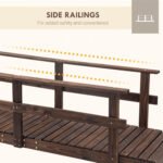 7' Garden Bridge with Pine Wood and Stained Finish for Backyard Ponds Creeks Streams Wood - Image 4