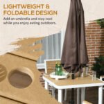 5pc Patio Table and Chairs Set, Aluminum Patio Dining Set w/ HDPE Materials, Umbrella Hole, Yellow - Image 5