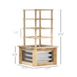 Wooden Raised Garden Bed with Trellis, Galvanized Planter Box Elevated Garden Bed for Garden, Patio, Natural Wood - Image 3