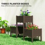 Plastic Raised Garden Bed with Legs, Self Watering Elevated Planter Boxes with Drainage Holes and Plugs, Easy Assembly - Image 5