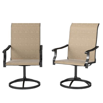 Patio Swivel Chairs Set of 2 with High Back Patio Dining Chairs