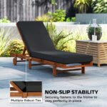 Chaise Lounge Cushion, 4" Thick Outdoor Lounge Chair Cushion with Ties for Patio, 21" x 72 ", Gray - Image 6