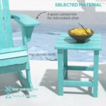 Patio Side Table, 15" Square Outdoor End Table, HDPE Plastic Tea Table for Adirondack Chair, Backyard or Lawn, Green - Image 4