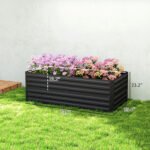 Galvanized Raised Garden Bed, Steel Outdoor Planters with Reinforced Rods, 71" x 36" x 23", Black - Image 3