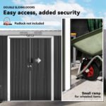 9' x 4' Metal Outdoor Storage Shed, Tool House with Double Lockable Doors for Backyard, Patio, Lawn, Garage, Dark Gray - Image 5