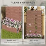 Trellis Planter for Climbing Plants, Raised Garden Bed with Trellis, Planter Box for Outdoor, 28.25" x 15" x 59", Brown - Image 4