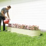 7.9' x 2' x 1' Galvanized Raised Garden Bed Kit, Metal Planter Box with Safety Edging, Cream - Image 3