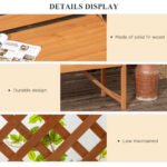 Patio Garden Bench, Wooden Bench, Outdoor Bench for Vines/Climbing Plants, Brown - Image 5