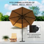 Square Patio Umbrella Base, 41 lbs Metal Umbrella Stand Base with Adjustable Foot Pads, Heavy Duty Patio Umbrella Holder for 1.3"/1.5"/1.9" Umbrella Poles for Outdoor, Lawn, Poolside - Image 4