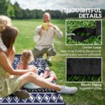 Reversible Outdoor Rug, Waterproof Plastic Straw with Carry Bag, 8' x 10', Blue & White Rhombus Border - Image 8