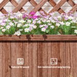 Wooden Raised Garden Bed, Raised Planter Box, Planter with Trellis for Climbing Plants Flowers, Orange - Image 7
