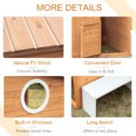 Wooden Playhouse for Kids Outdoor with Working Door, Windows, Mailbox, Bench, Flowers Pot Holder, 48" x 42.5" x 53" - Image 6