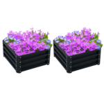 2pc 23.5" Elevated Herb & Vegetable Planting Box Kit w/ Versatile Uses, Dark Gray