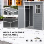 Resin Garden Shed, 5'x3' Outdoor Storage Shed with Lock, Window, Vent, Utility Tool Shed for Backyard, Patio, Gray - Image 6