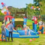 6-in-1 Inflatable Water Slide with Splash Pool, Slide, Climbing Wall, Water Cannon, Inflatable Bounce House for Kids with 2 Min. Inflation and Air Blower - Image 2