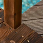 7.5' Fir Wood Garden Bridge Arc Walkway with Side Railings, Perfect for Backyards, Gardens, & Streams, Carbonized - Image 7