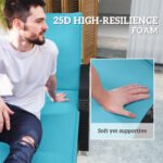 Foldable Chaise Lounge Cushion Set of 2, Outdoor Lounge Chair Cushion Set, UPF50+ 200gsm Fabric, 48" x 23", Light Blue - Image 5