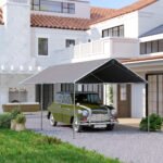 9.6' x 19.5' Carport Heavy Duty Galvanized Car Canopy w/ Included Anchor Kit, 3 Reinforced Steel Cables, Gray - Image 8