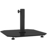 Square Patio Umbrella Base, 41 lbs Metal Umbrella Stand Base with Adjustable Foot Pads, Heavy Duty Patio Umbrella Holder for 1.3"/1.5"/1.9" Umbrella Poles for Outdoor, Lawn, Poolside