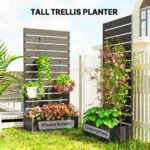 Trellis Planter for Climbing Plants, Raised Garden Bed with Trellis, Planter Box for Outdoor Garden, Black - Image 6