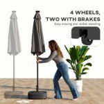 Patio Umbrella Base Outdoor Umbrella Stand with Wheels for 1.5"/1.9" Umbrella Poles - Image 4