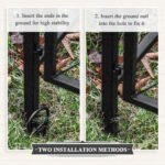 85" Garden Arch Arbor, Metal Arch Trellis with Gate, Garden Archway for Climbing Vines, Wedding Ceremony Decoration, Black - Image 7