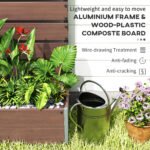 Trellis Planter for Climbing Plants, Raised Garden Bed with Trellis, Planter Box for Outdoor Garden, Light Brown - Image 5