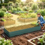 95" x 36" x 12" Galvanized Raised Garden Bed, Easy DIY and Cleaning for Growing Flowers, Herbs, Succulents, Green - Image 3