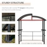 8' x 5' Outdoor Grill Gazebo Canopy Shelter with Vented PC Roof, Side Shleves - Image 6