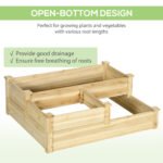 3 Tier Raised Flower Bed Outdoor Planter Box Wooden Garden Bed, Open Bottom for Plants, 42.5"x34.75"x14.25", Natural - Image 5