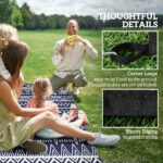 Reversible Outdoor Rug, Waterproof Plastic Straw with Carry Bag, 8' x 10', Blue & White Geometric - Image 8