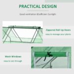 71" x 55" x 32" Mini Greenhouse, Small Green House, Garden Planting Shed, Outdoor Flower Planter Warm House with Zipper Windows, Green - Image 6