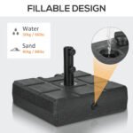 Umbrella Stand for 1.5", or 1.9" Umbrella Poles, Fillable Umbrella Base - Image 5