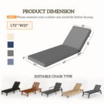 2-Piece Patio Chair Cushions with Backrests, Replacement Cushions for Outdoor Lounge Chair, Gray - Image 3