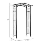 7Ft Garden Arch Arbor, Metal Arch Trellis for Climbing Vines, Garden Archway for Wedding, Bridal Party, Ceremony - Image 3