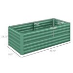 Galvanized Raised Garden Bed, Steel Outdoor Planters with Reinforced Rods, 71" x 36" x 23", Light Green - Image 3