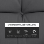 59" Tufted Bench Cushions & Throw Pillows, Replacement Bench Seat Pad, Back & 2 Pillows for Outdoor Furniture, Charcoal - Image 4