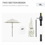 9FT 3 Tiers Patio Umbrella Outdoor Market Umbrella with Crank, Push Button Tilt for Deck, Backyard and Lawn - Image 6