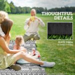 Reversible Outdoor Rug, Waterproof Plastic Straw with Carry Bag, 6' x 9', Black & White Geometric Wall - Image 8