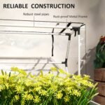 Elevated Garden Box with Greenhouse Cover, Raised Garden Bed with Legs and Drainage Hole for Vegetables, White - Image 7