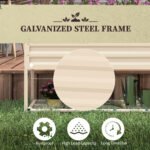 Galvanized Raised Garden Bed, Metal Planter Box with Legs, Storage Shelf and Bed Liner, Cream - Image 6
