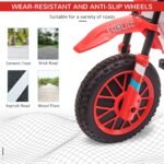 12V Electric Kids Ride On Dirt Bike Motorcycle Toy w/ Training Wheels, Red - Image 7